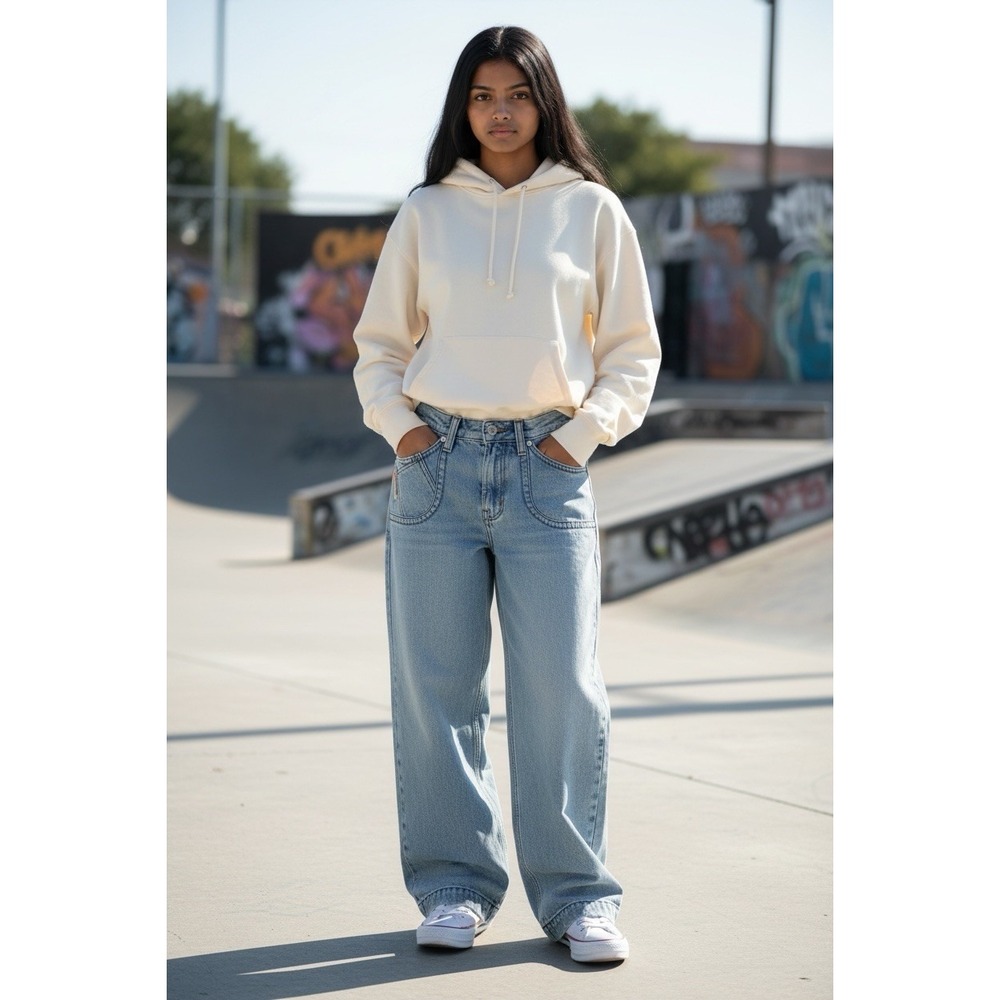 JNCO Low Down 20 Jeans Womens 26x30 Light Wash Wide Leg Baggy Y2K Skate Cool